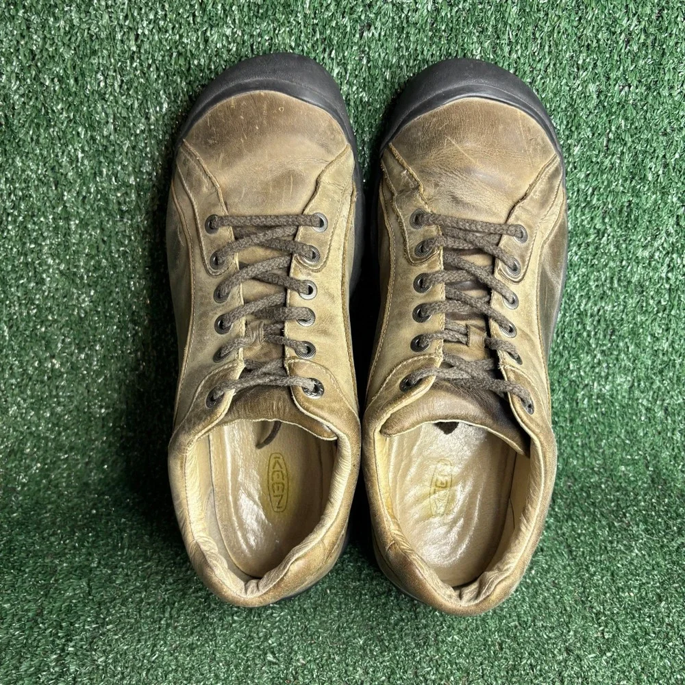 KEEN Briggs II Leather Lace Up Gorpcore Oxford Hiking Shoes Brown Mens Size 14